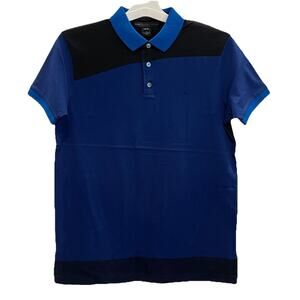 Marc Jacobs Men's Polo XS Mazarine Blue Color Block💙NEW🖤 Retail $98 Logo MJ